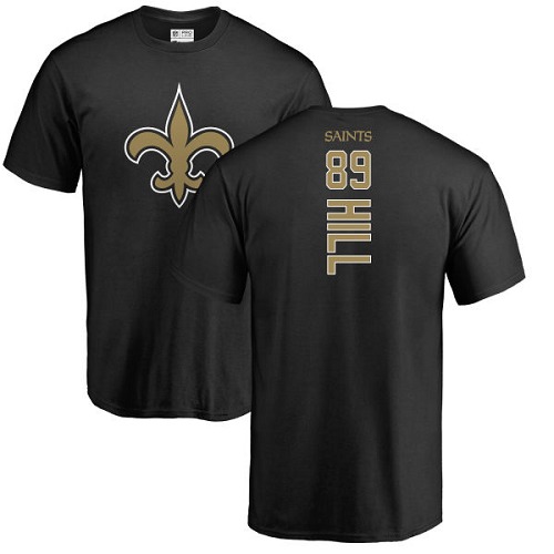Men New Orleans Saints Black Josh Hill Backer NFL Football #89 T Shirt->new orleans saints->NFL Jersey